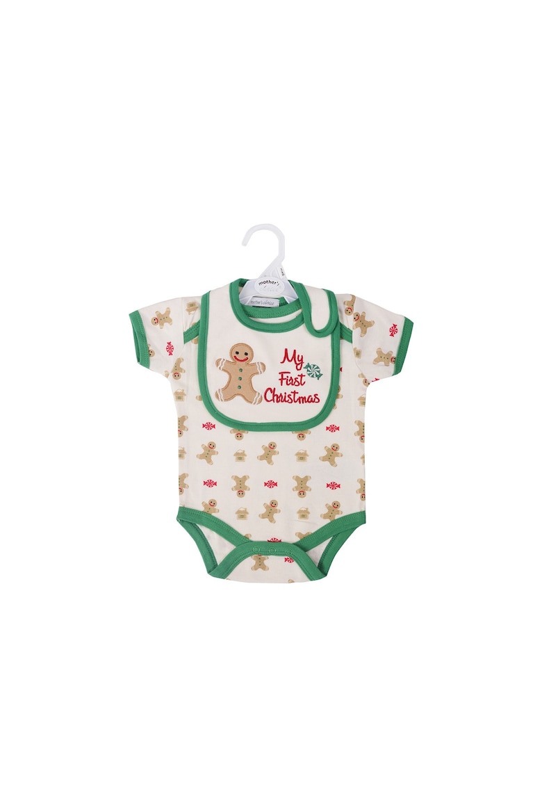 Oferte la Set Craciun pentru bebelusi - 2 piese din bumbac - model My First Christmas