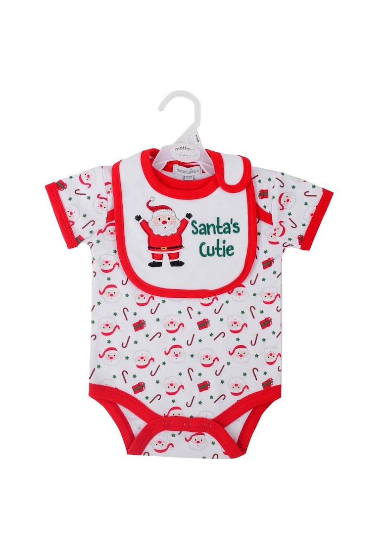 Oferte la Set Craciun pentru bebelusi - 2 piese din bumbac - model Santa