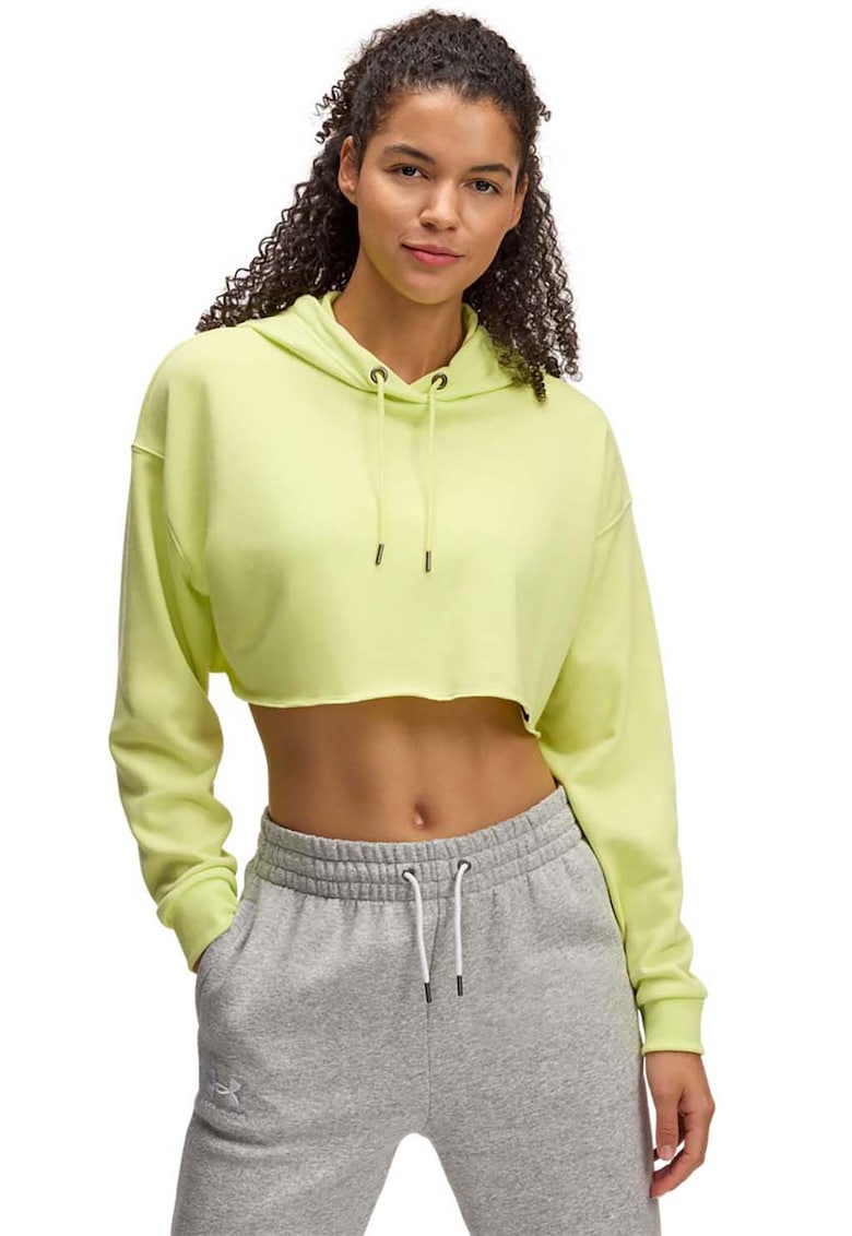 Oferte la Hanorac crop din material terry cu maneci cazute Icon - Verde neon