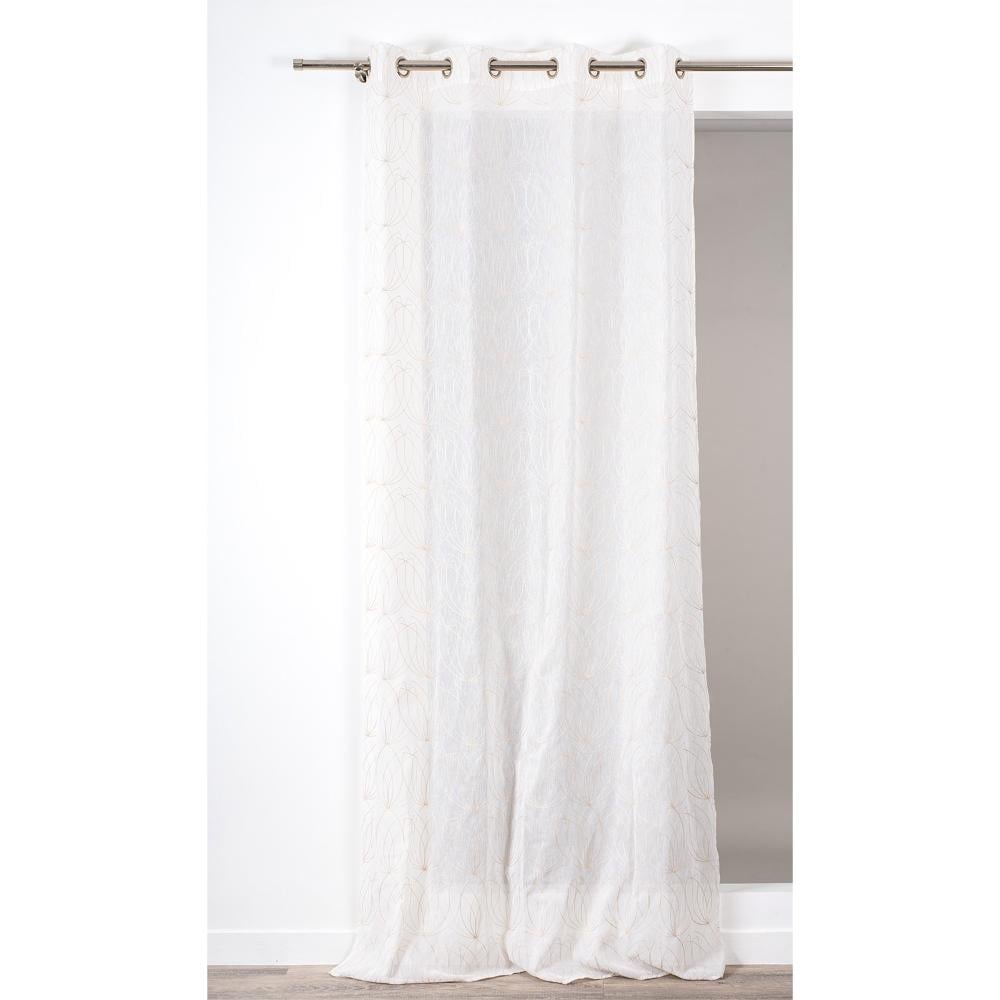 Oferte la Perdea Nymphea 025, poliester, beige, model geometric, 140 x 240 cm