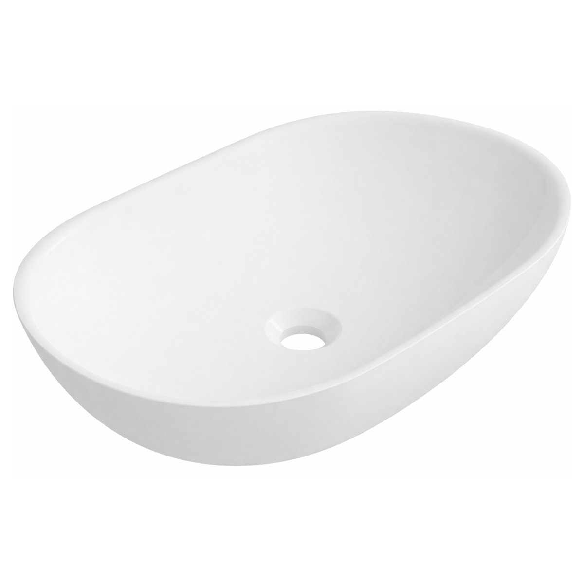 Oferte la Lavoar oval Marmite WB 0608 500C, compozit mineral, antibacterian, fara preaplin, montaj pe blat, alb mat, 500 x 400 x 150 mm