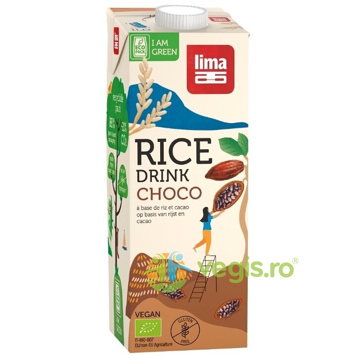 Oferte la Bautura Vegetala de Orez cu Ciocolata fara Gluten Ecologic/Bio 1L
