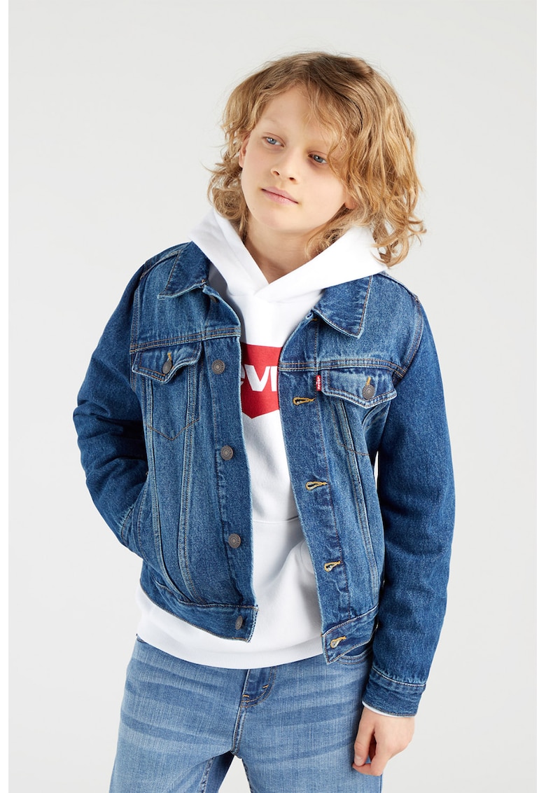 Oferte la Jacheta din denim - Alb optic/Bleumarin