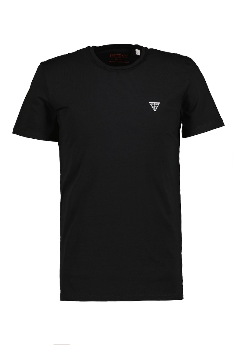 Oferte la Tricou slim fit cu decolteu la baza gatului - Alb/Negru