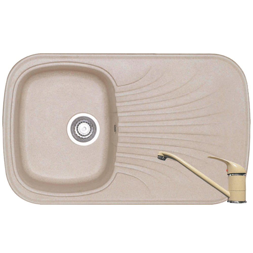 Set baterie + chiuveta Pyramis Saria, 81,5 x 50 cm, cu monocomanda, bej