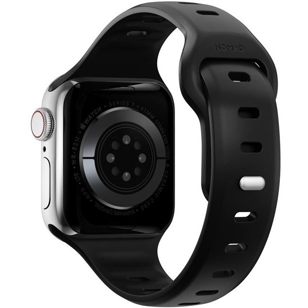 Oferte la Accesoriu smartwatch Sport Slim Strap compatibila cu Apple Watch 4/5/6/7/8/SE 38/40/41mm, S/M, Negru
