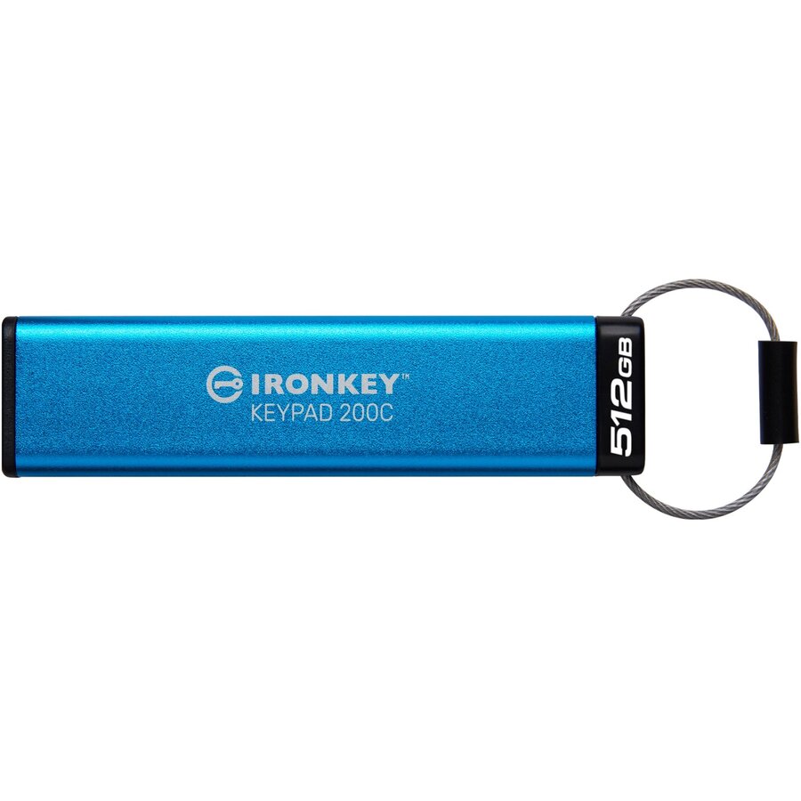 Memorie USB IronKey Keypad 200 512GB USB-C Blue