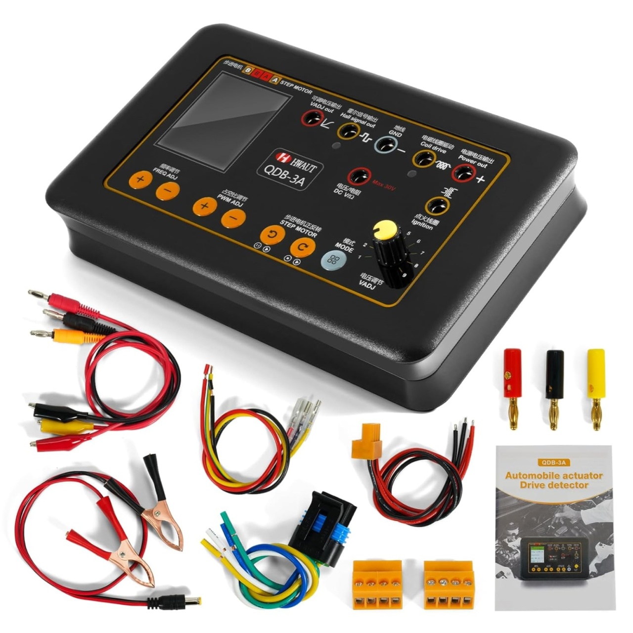 Oferte la Tester actuatori auto Techstar QDB-3A – simulator si driver PWM 12V/24V, afisaj color 1.8", masurare tensiune/rezistenta, test bobine, injectoare, motor pas cu pas
