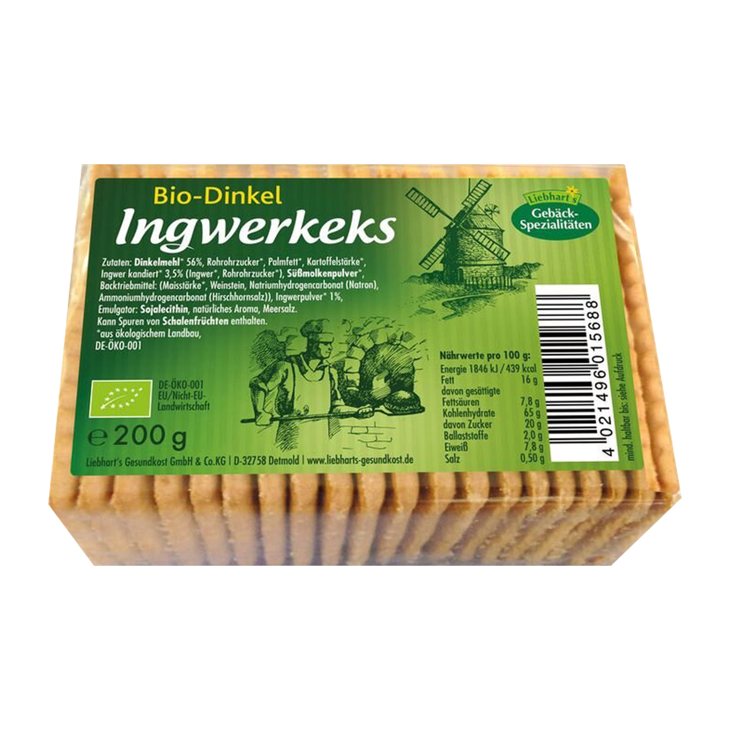 Oferte la Biscuiți bio din grâu spelta cu ghimbir, 200 g Liebhart's
