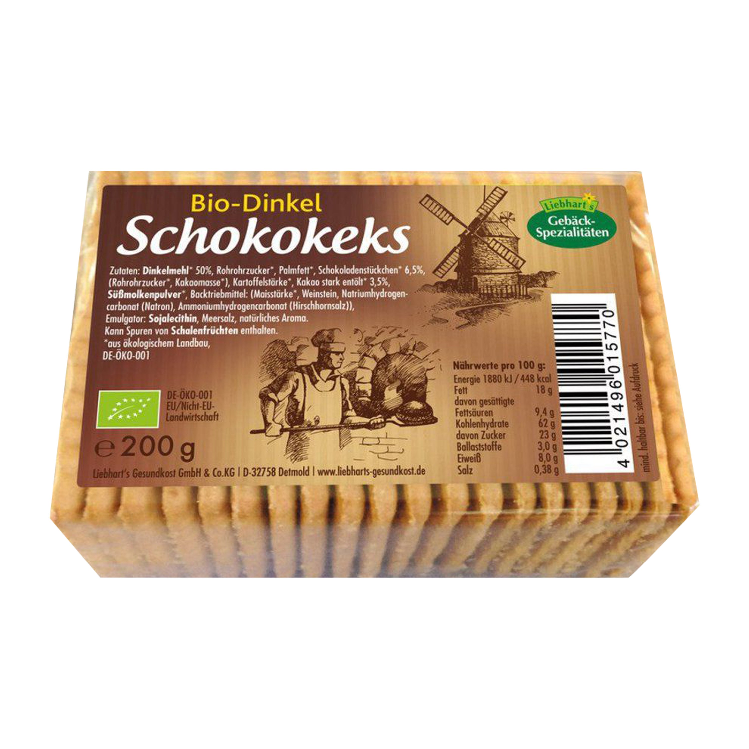 Oferte la Biscuiți bio din grâu spelta cu ciocolată, 200 g Liebhart's