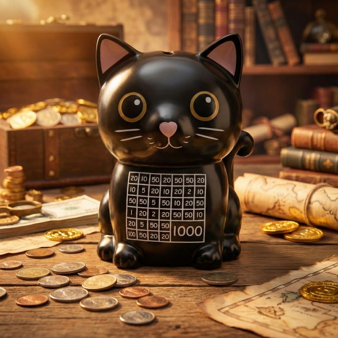 Pușculiță pentru Economisire cu Marker – Pisică