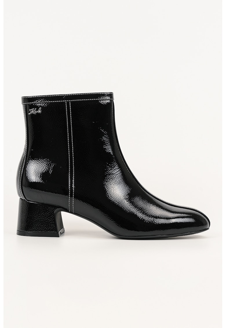 Oferte la Ghete de piele cu toc masiv - Negru