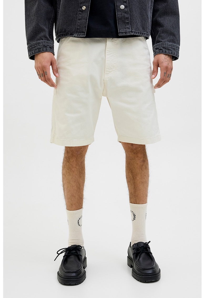 Oferte la Blugi trei sferturi cu model uni - Alb fildes