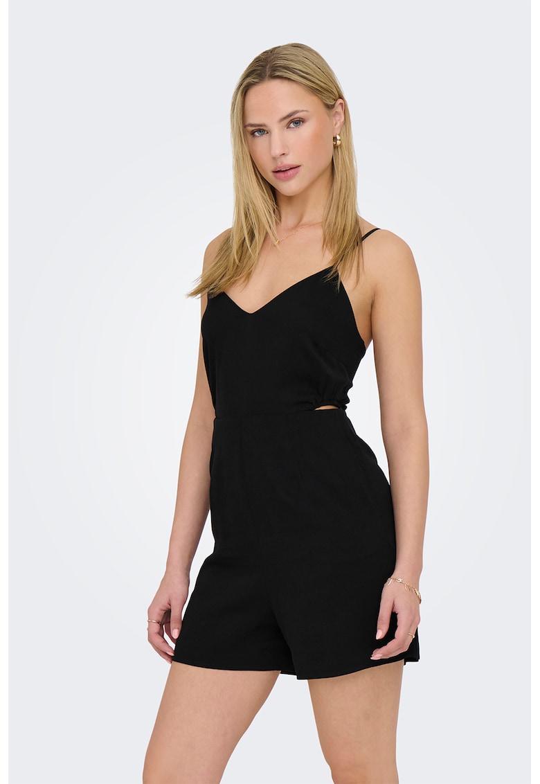 Oferte la Salopeta scurta cu decolteu in V - Negru