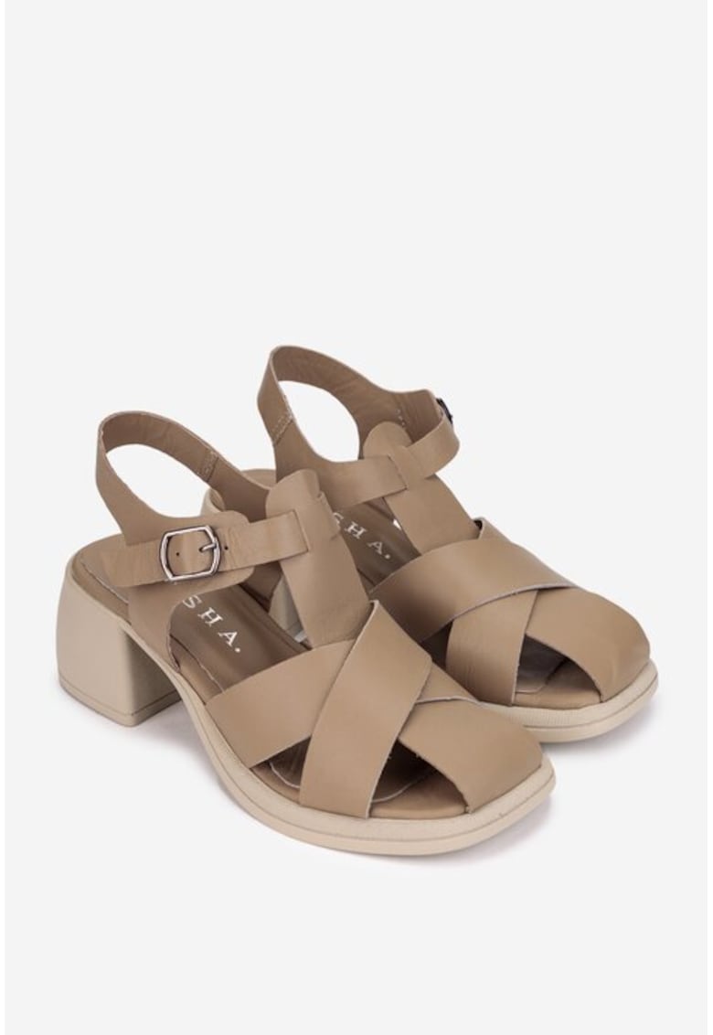 Sandale dama realizate din piele naturala bej