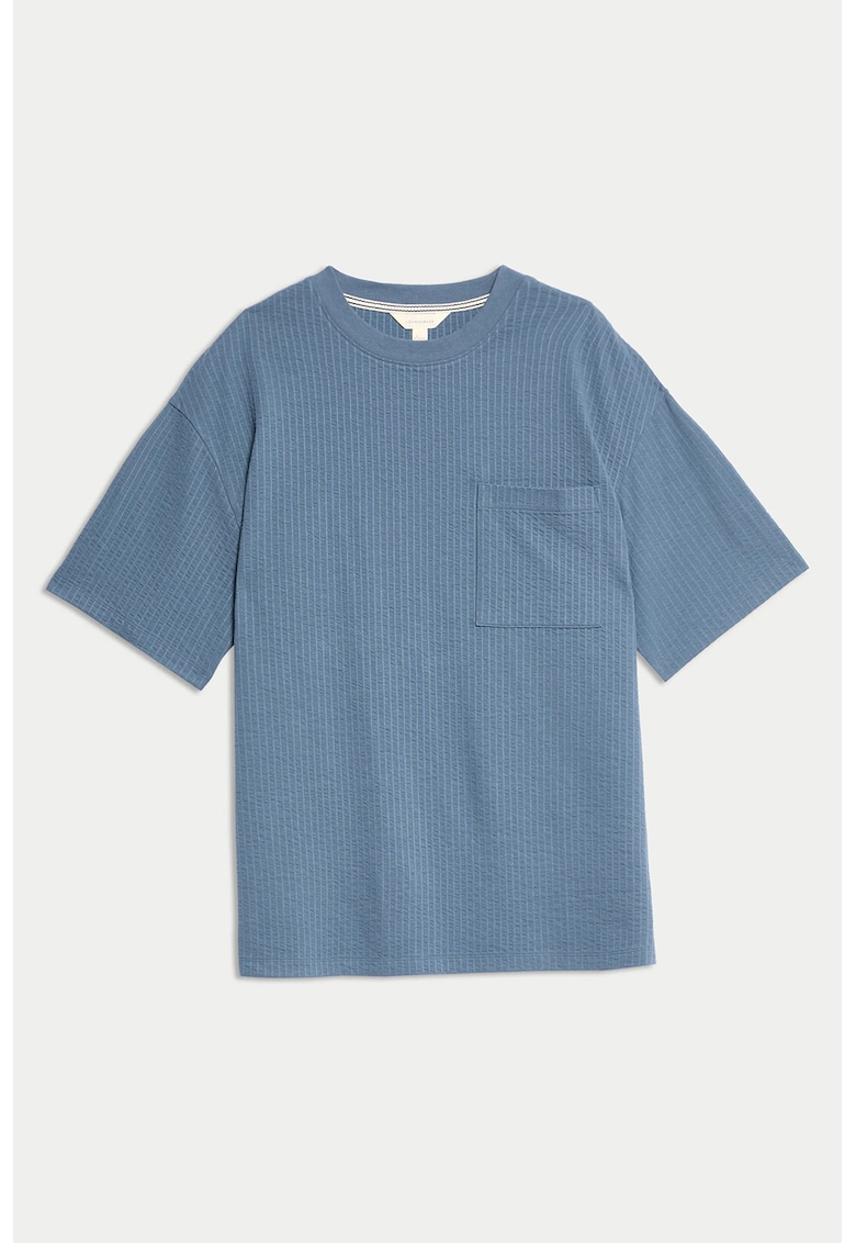 Oferte la Tricou de pijama cu model in dungi - Albastru prafuit