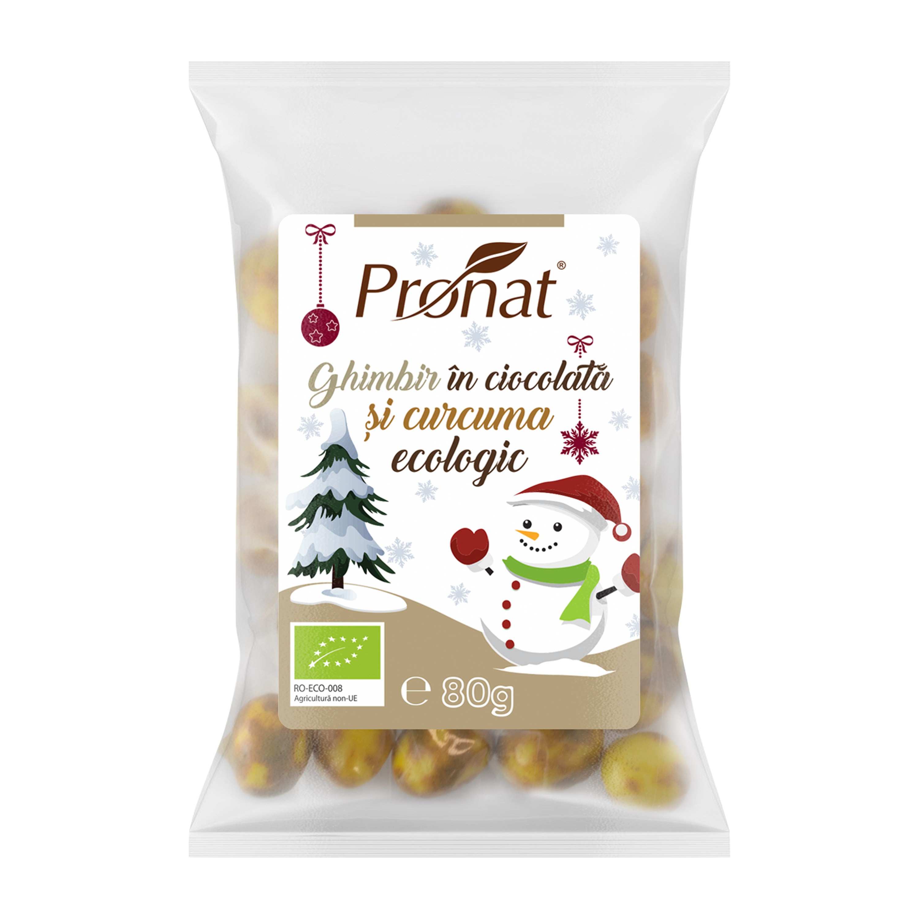 Oferte la Ghimbir glazurat in ciocolata alba cu turmeric / curcuma, bio, 80g Pronat