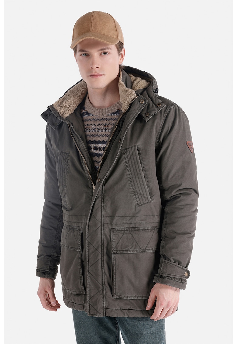 Geaca parka cu gluga - Kaki