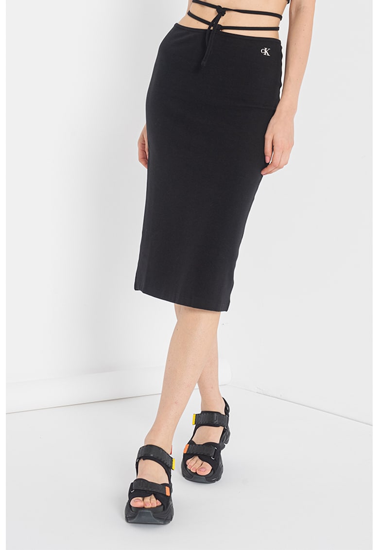 Oferte la Fusta creion midi - Negru
