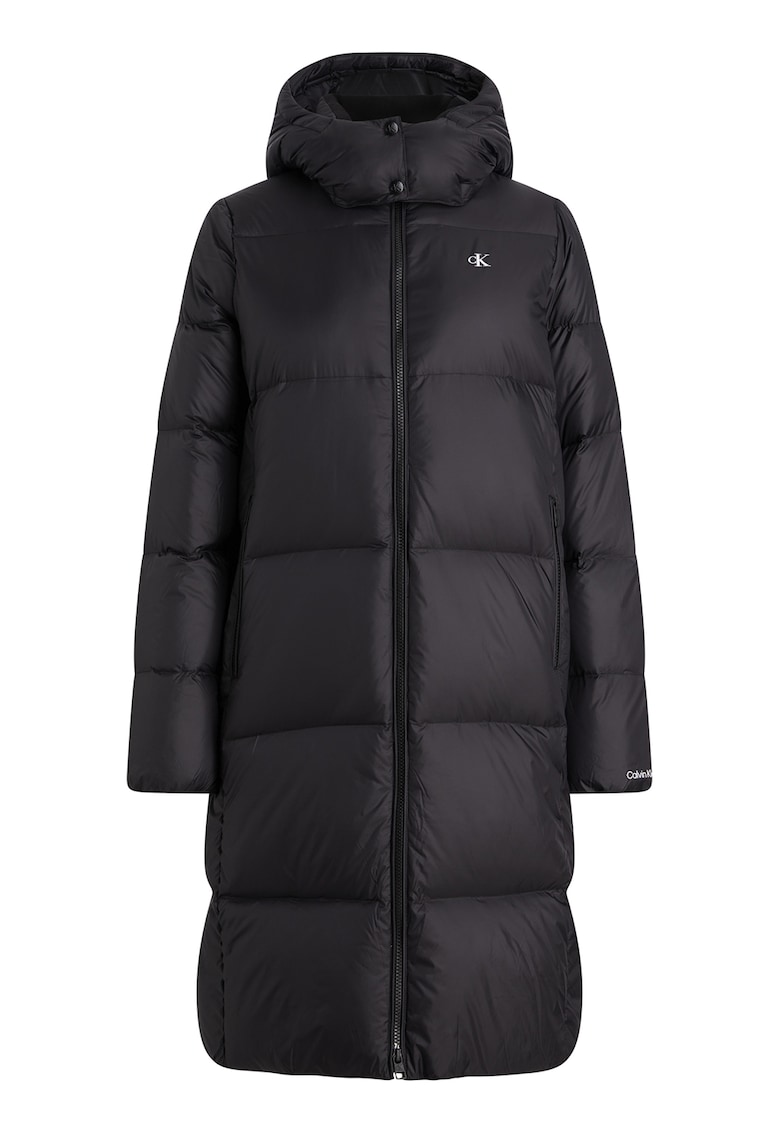 Geaca cu finisaj rezistent la apa si gluga detasabila - Negru