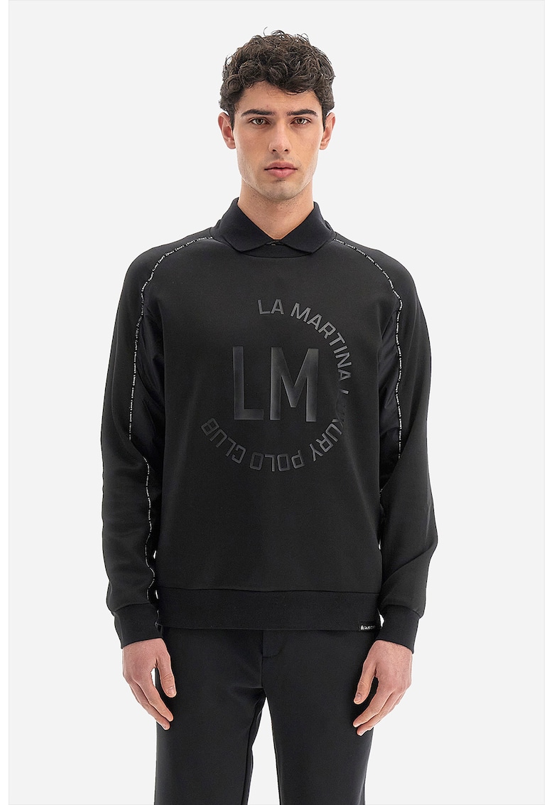 Oferte la Bluza sport cu imprimeu logo - Negru