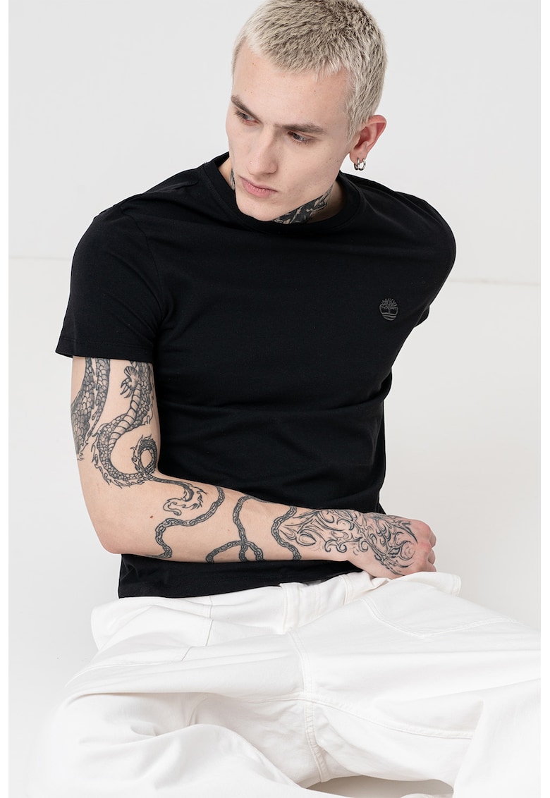 Tricou slim fit din bumbac Dun-River - Negru/Gri