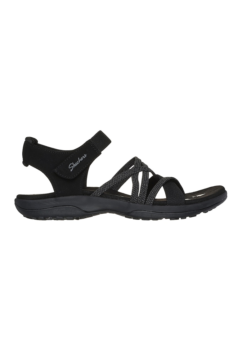 Sandale cu barete multiple si velcro - Negru