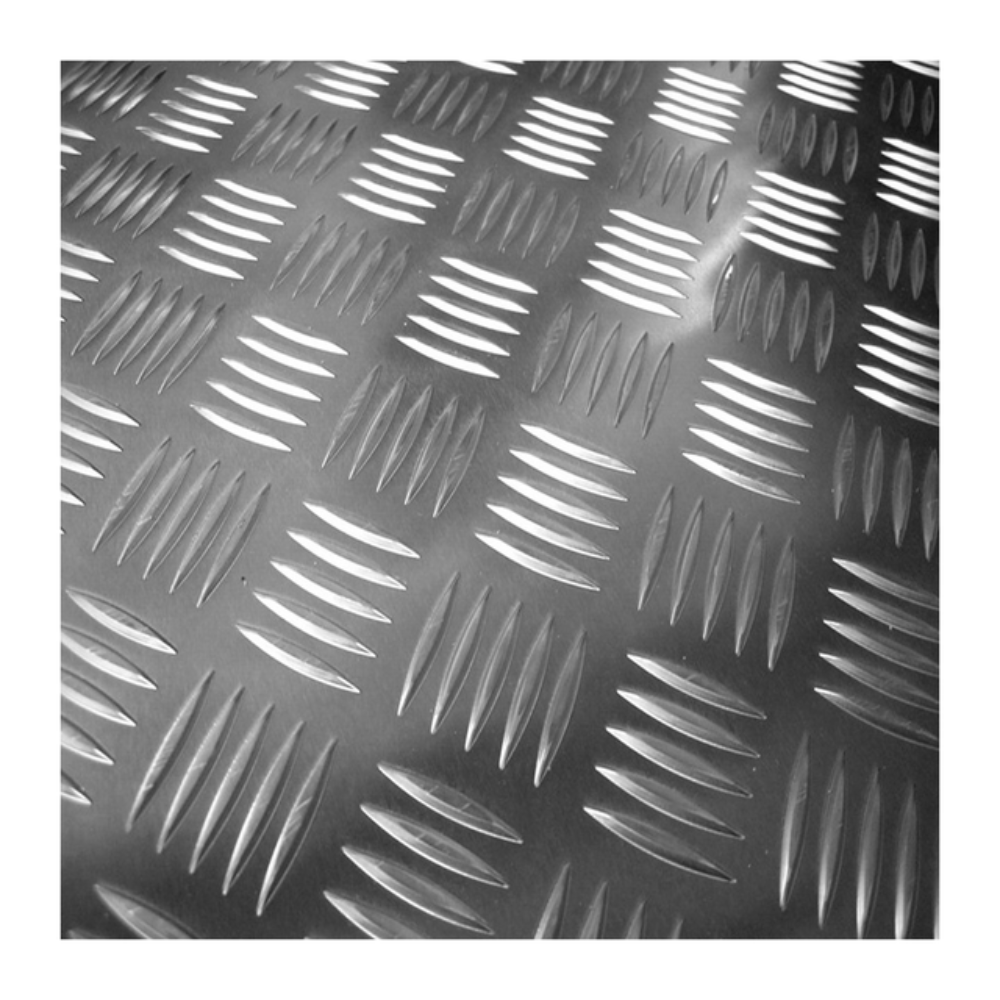 Tabla striata 1.5 mm, aluminiu, gri, 1000 x 2000 mm