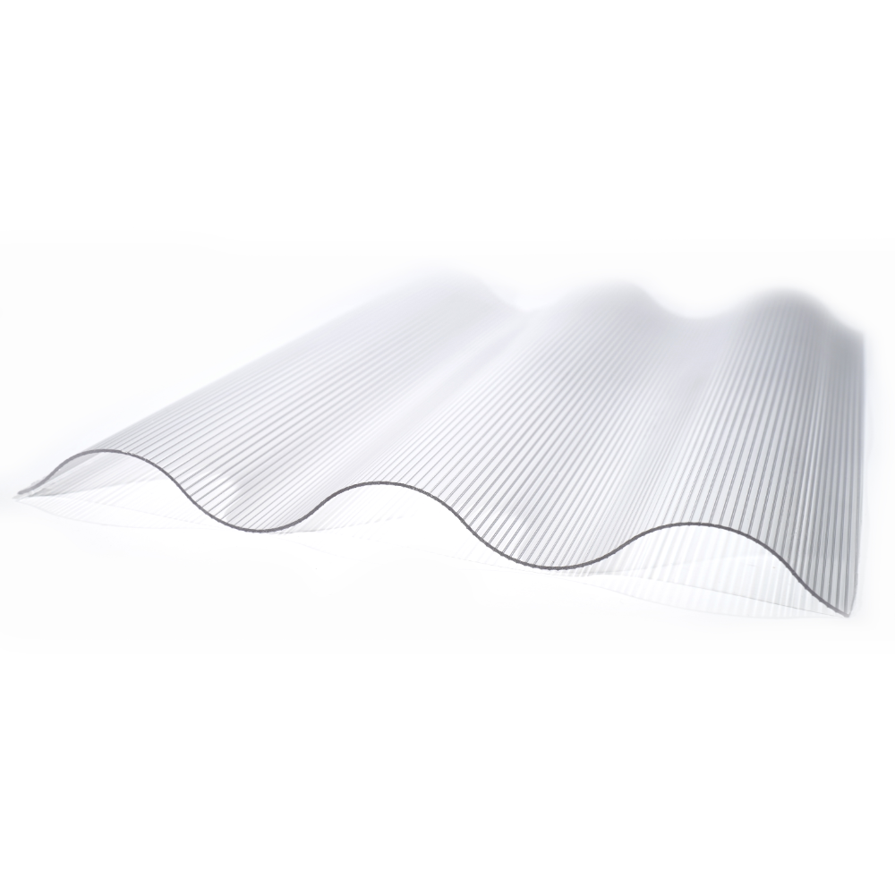 Placa policarbonat Polyplast Puls 76/18, transparent, grosime 1 mm, 2000 x 1060 mm