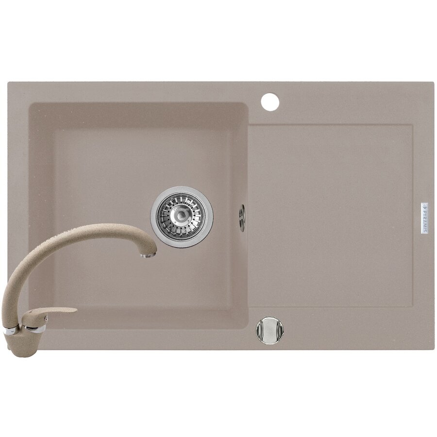 Oferte la Set Chiuveta Granit + Baterie Ossia MIDO 79x50cm 1B1D Beige
