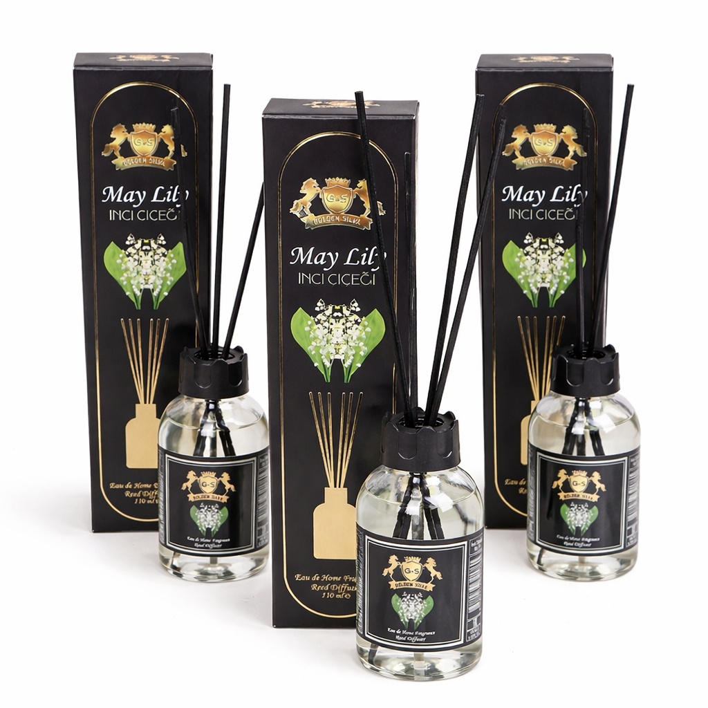 Oferte la Set 3 Difuzoare de Camera cu Betisoare Golden Silva MAY LILY, 3 x 110ml