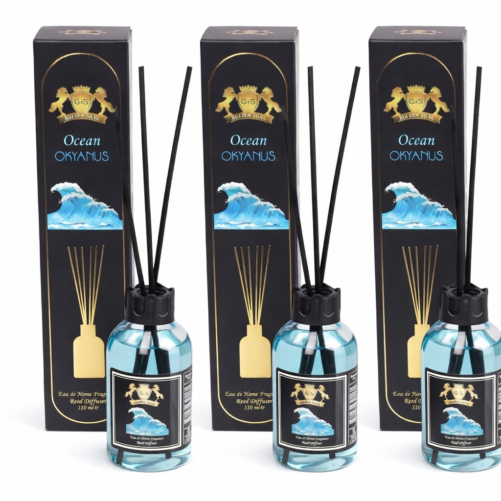 Oferte la Set 3 Difuzoare de Camera cu Betisoare Golden Silva Ocean, 3 x 110ml