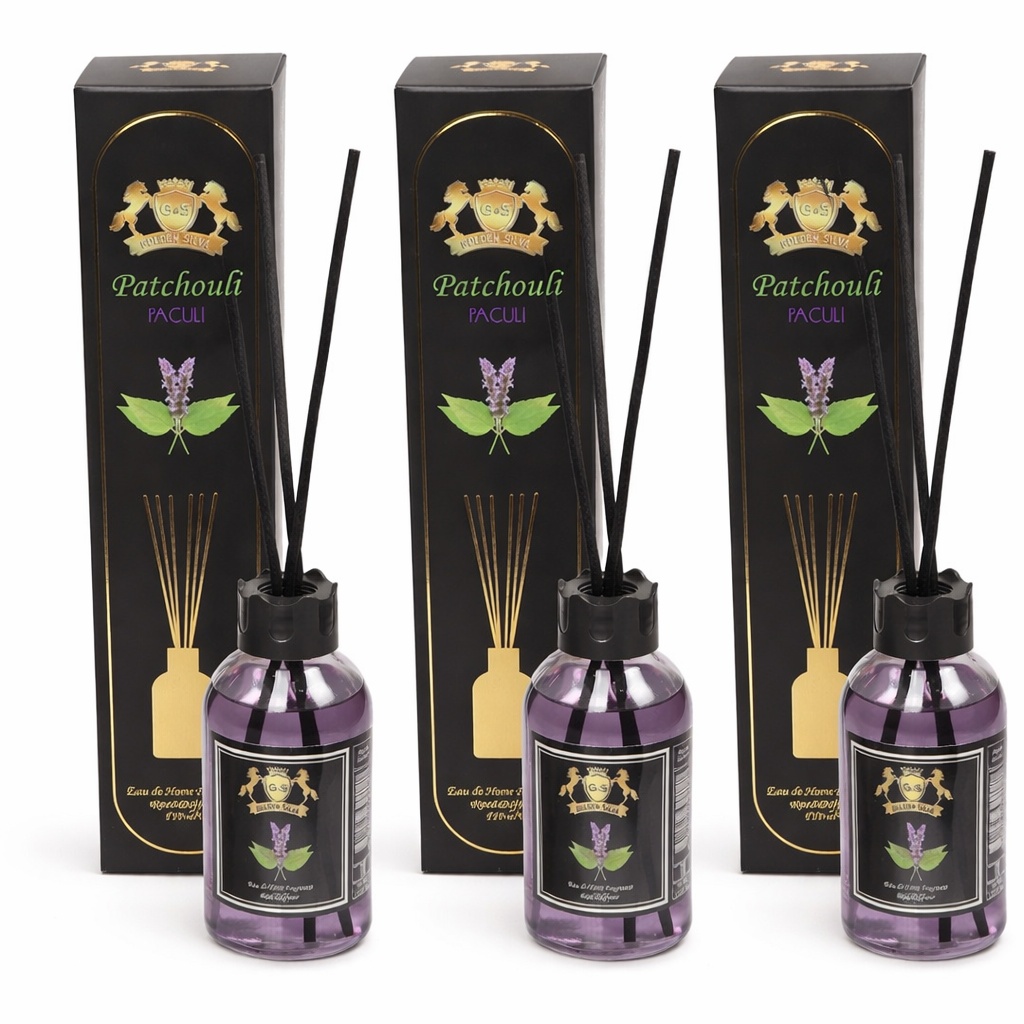 Oferte la Set 3 Difuzoare de Camera cu Betisoare Golden Silva Patchouli, 3 x 110ml