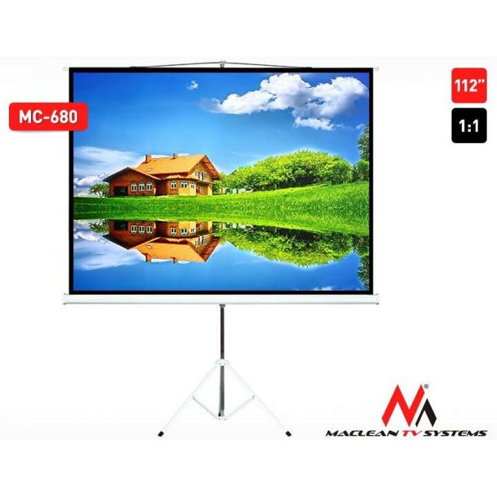 Oferte la Maclean Mc-680 Economy Budget Portable Tripod Projection Screen 112'' 1:1 200x20