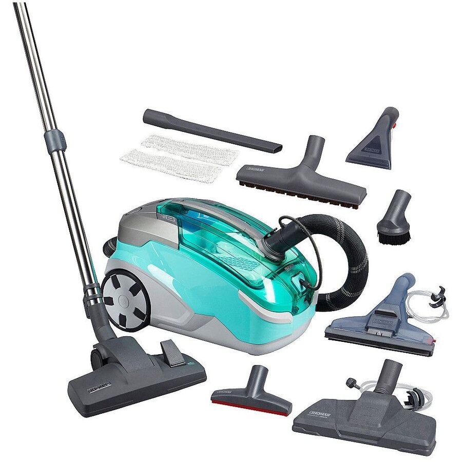 Oferte la Aspirator cu filtrare prin apa Thomas Multi Clean X10 Parquet 788577, 1400 W, 3 trepte de viteza, filtru lavabil HEPA13, sac XXL praf 6 L, Verde