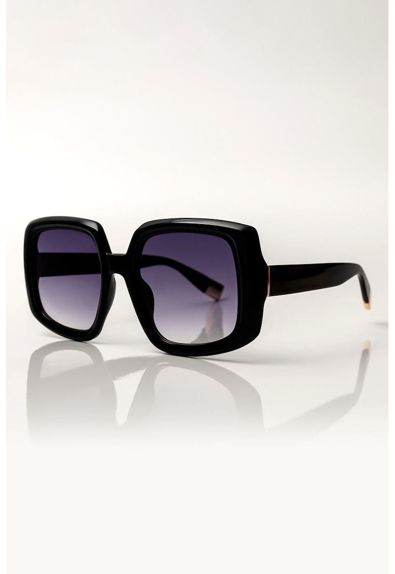 Oferte la Ochelari de soare patrati cu lentile in degrade Natalie - Negru