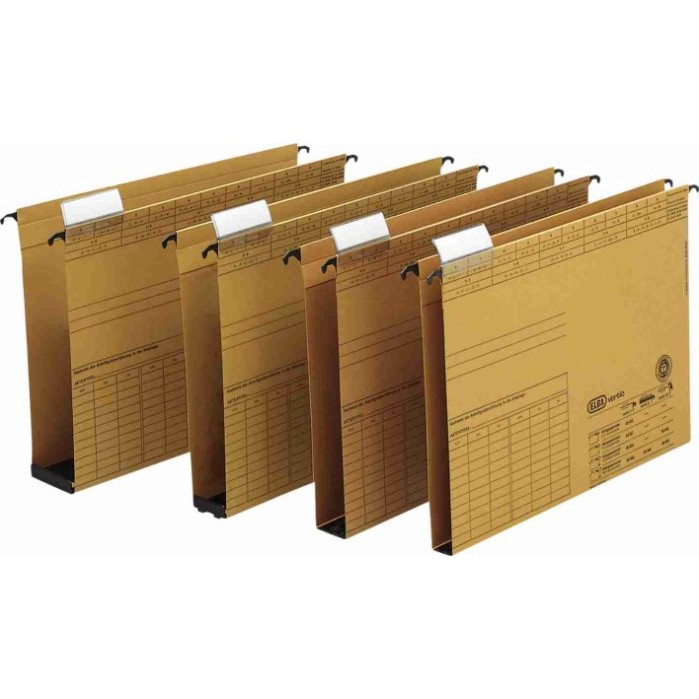 Oferte la Dosar suspendabil cu burduf 60mm , carton 320g/mp, bagheta metalica, ELBA Vertic - kraft