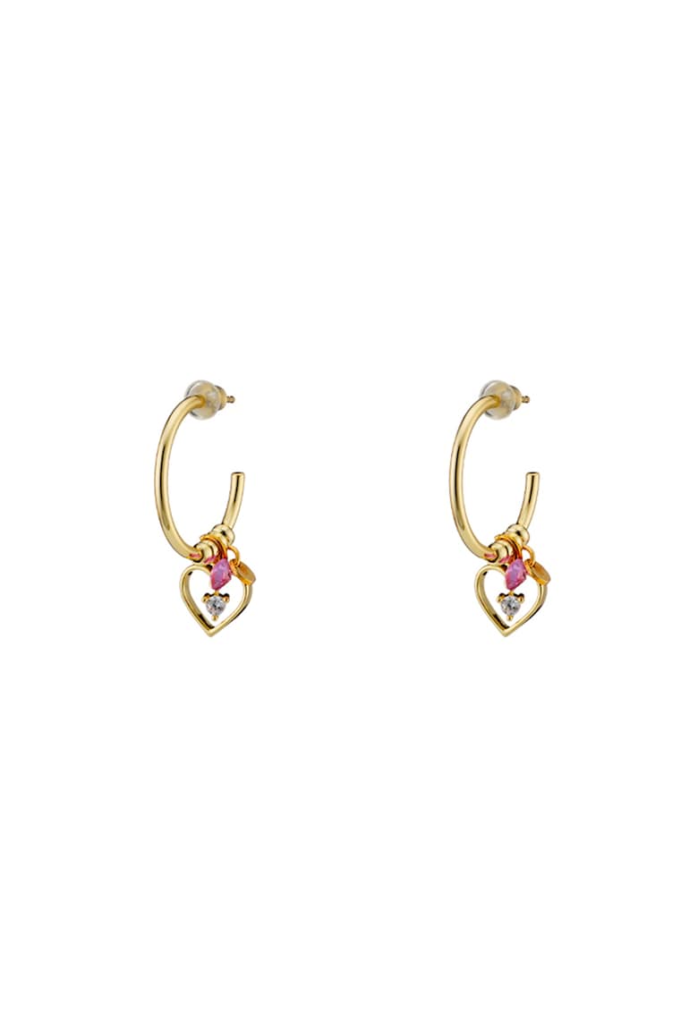 Oferte la Cercei din aur de 18K si inima cu zirconia - Auriu