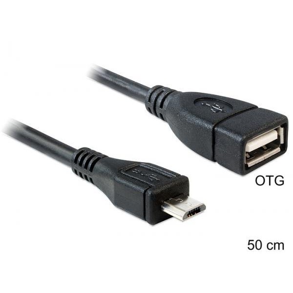 Oferte la Cablu OTG Delock micro USB-B tata la USB-A mama, 50 cm, conectare periferice