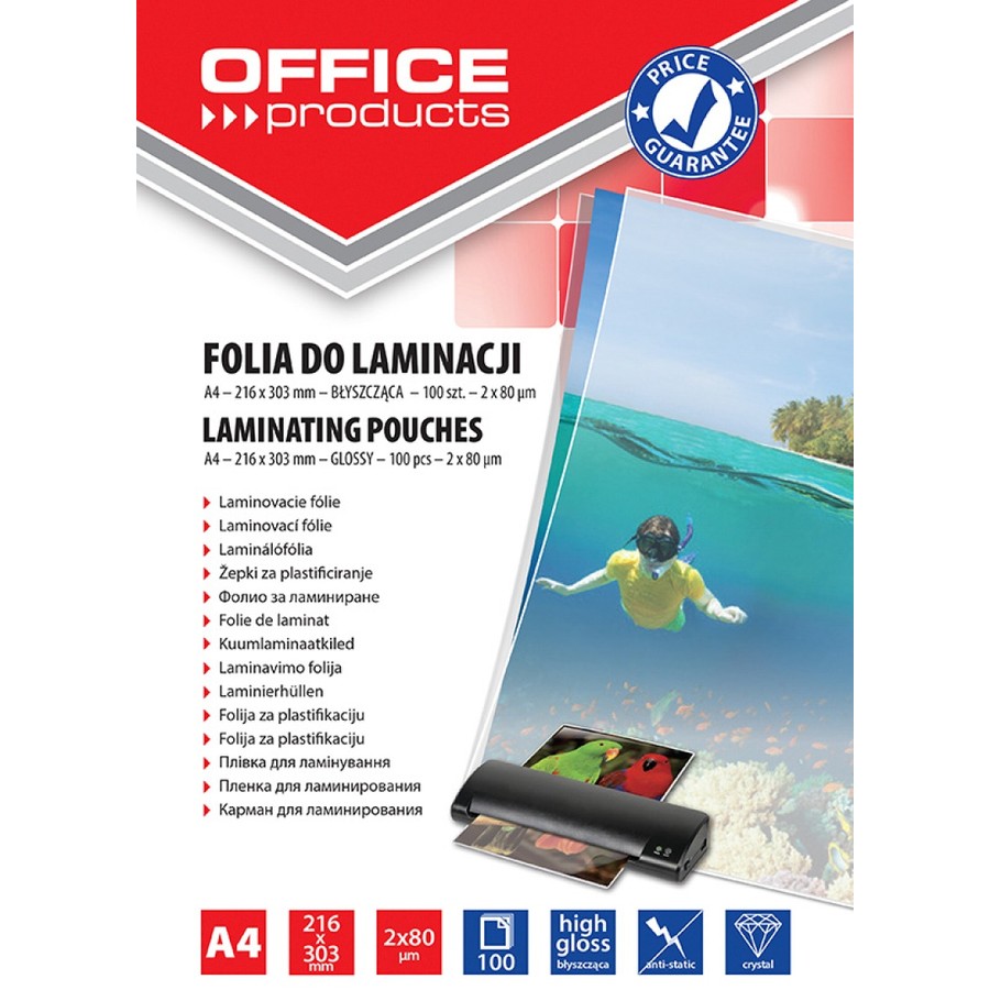 Oferte la Folie de laminat Folie pentru laminare,  A4  80 microni 100buc/top Office Products