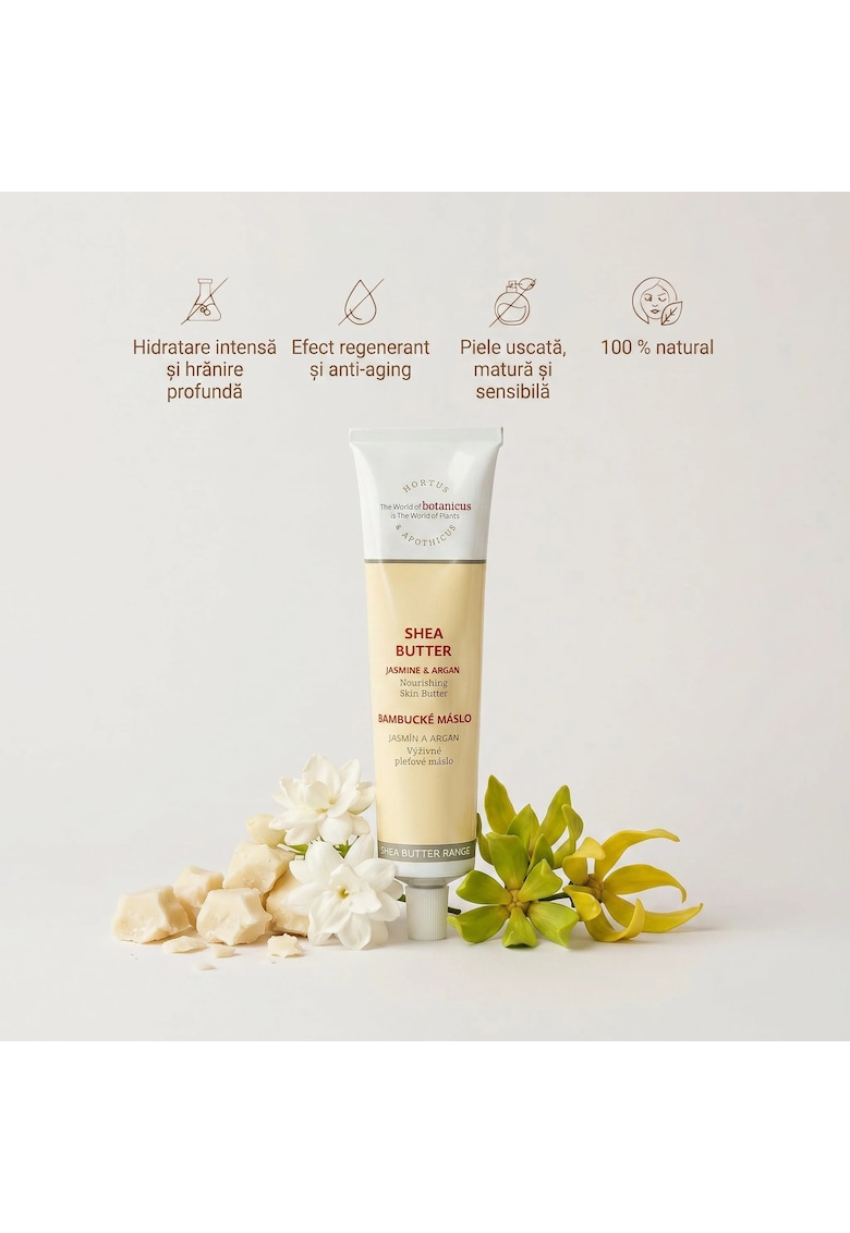 Oferte la Unt de fata nutritiv - cu Unt de Shea - ulei Iasomie si Argan -  100 g - 100% natural - pentru pielea uscata - matura si sensibila - hidratare intensa si catifelare