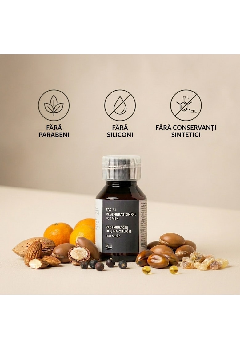 Oferte la Ulei de fata Regenerator pentru Barbati -  50ml - fara parabeni - siliconi - parfumuri sintetice sau conservanti artificiali - 100% natural