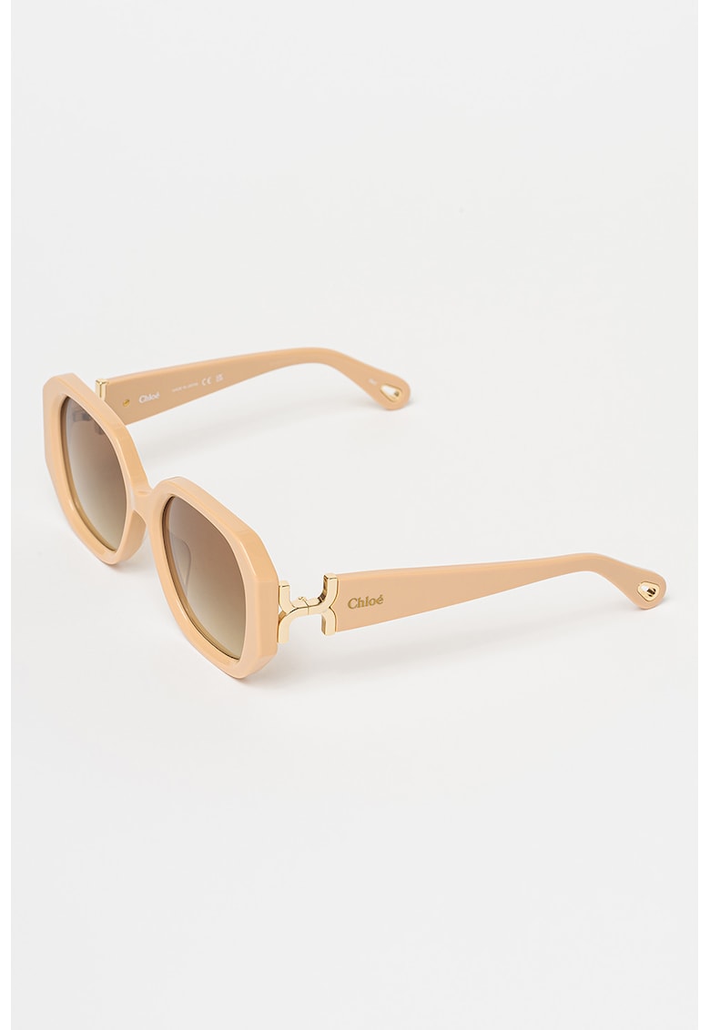 Oferte la Ochelari de soare patrati supradimensionati cu lentile degrade - Bej