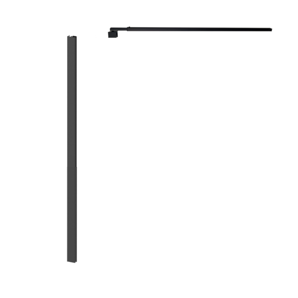Oferte la Kit instalare perete fix dus / walk in Sanotechnik D9000, finisaj uni negru, reglabil 70 – 120  x 200 cm 