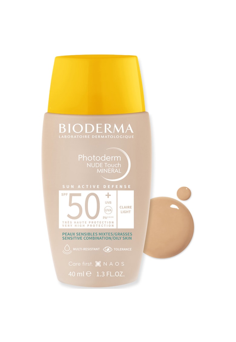 Oferte la Fluid cu protectie solara  Photoderm Nude Touch Mineral SPF 50+ nuanta deschisa - pentru ten mixt si gras - 40 ml
