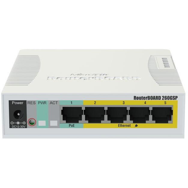 Oferte la Switch MikroTik RB260GSP (CSS106-1G-4P-1S), 5 porturi, PoE