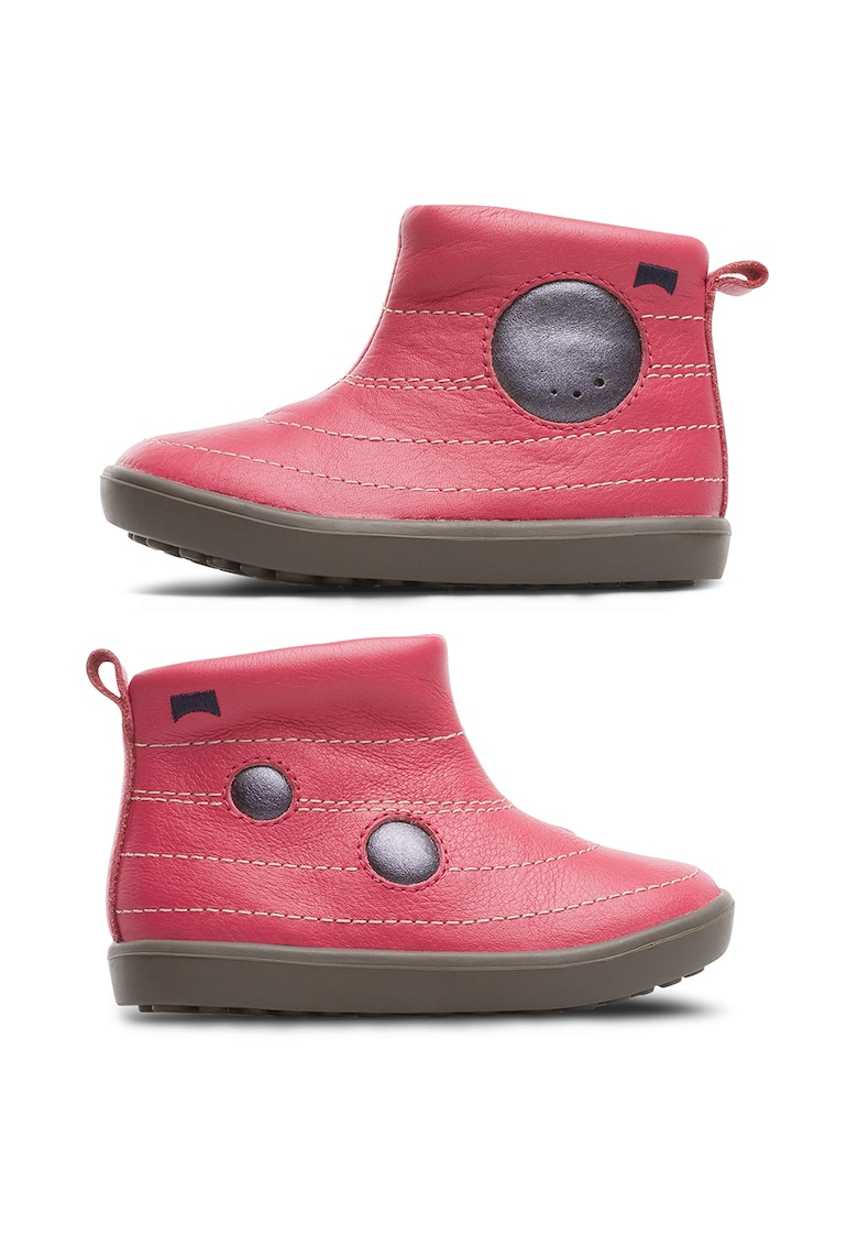 Oferte la Cizme scurte de piele cu model cu cercuri