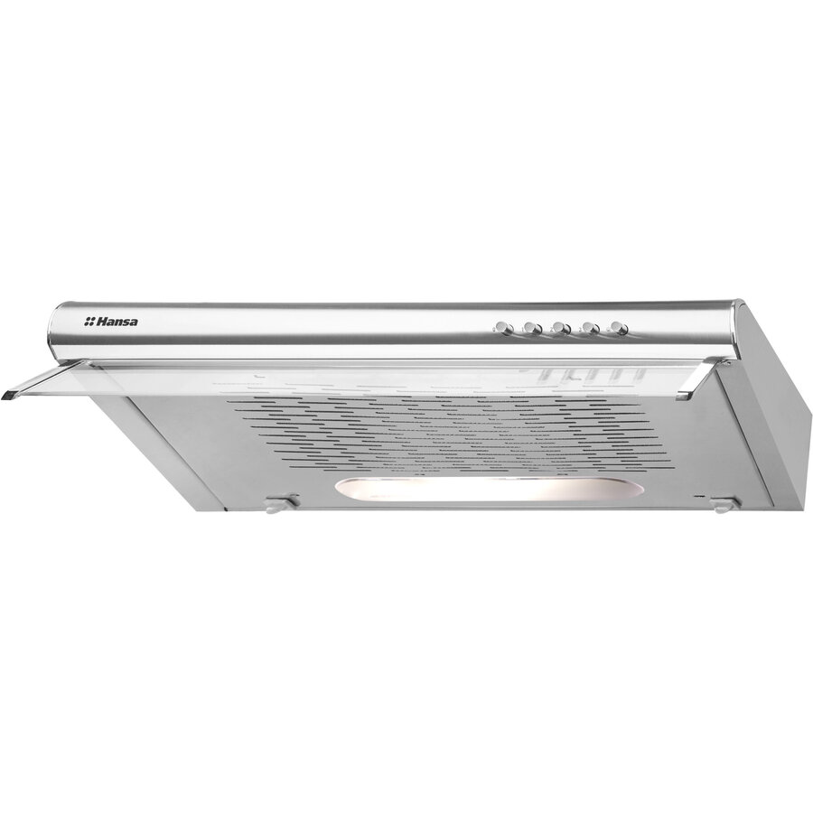 Oferte la Hota traditionala Hansa, 60 cm, 200 cm3/h, 1 motor, 1 filtru aluminiu, 3 trepte, iluminare, argintiu