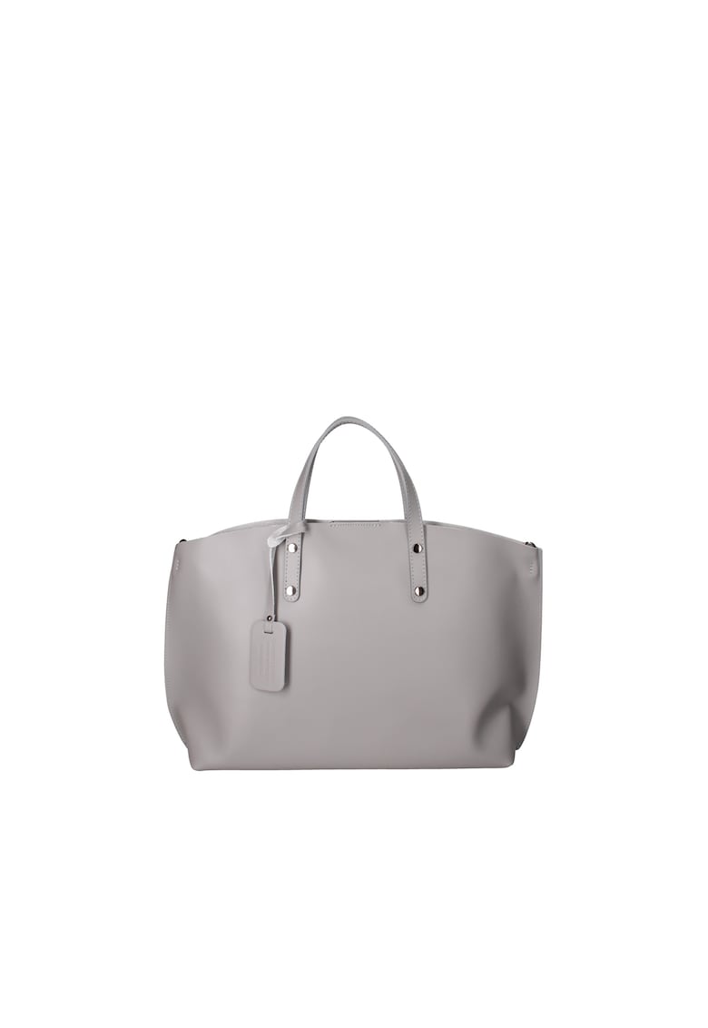 Oferte la Geanta de piele cu bareta si etui interior detasabil - Gri