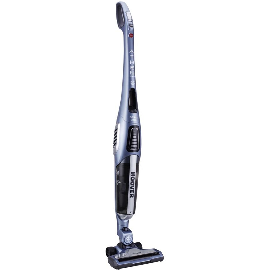 Oferte la Aspirator vertical fara sac Hoover ATV324LD 011, 32.4V, 120 min,  Sistem Cyclonic, Display LED, 1 L, Perie pivotanta, Argintiu